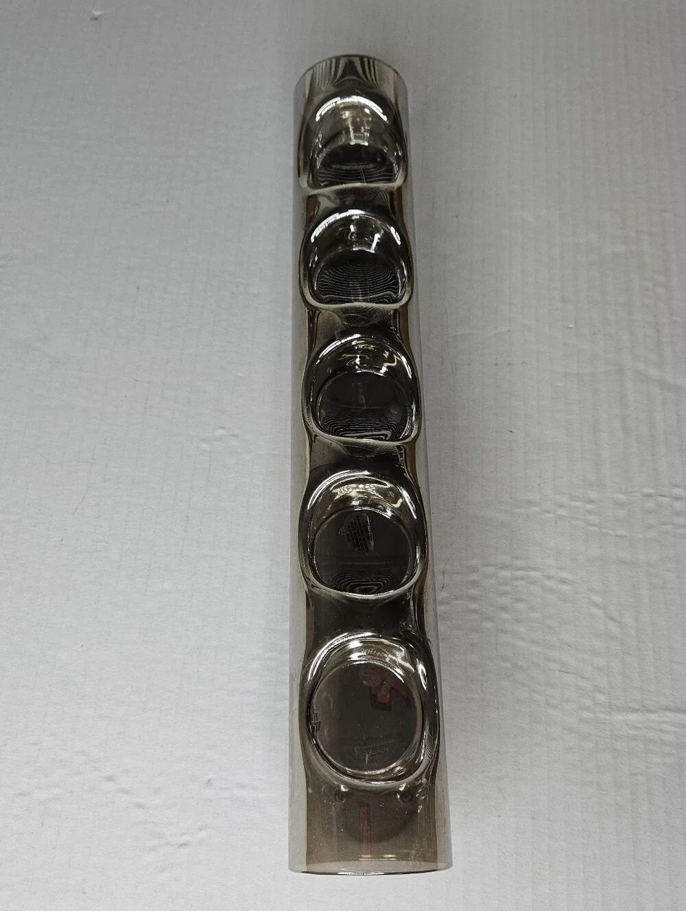 Shannon Of Ireland Long Cylindrical Glass 5 Votive Holder With Metalic Finish